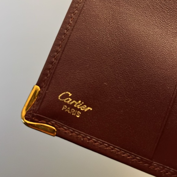Vintage Cartier Burgundy Mens Coin Wallet - Picture 3 of 5